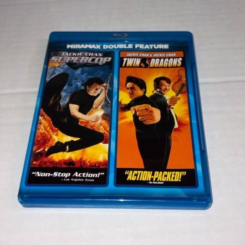 Supercop & Twin Dragons (Blu-ray, 2011, Widescreen) Double Feature Used VG
